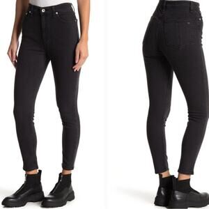 Rag & Bone Nina High-Rise Ankle Skinny Washed Black Denim Jeans Size 27